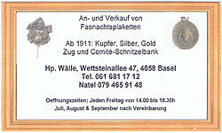 Fasnachtsplaketten - Hp. Wälle